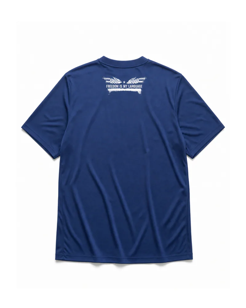 The Foundation Tee Winged Liberty in Navy, back